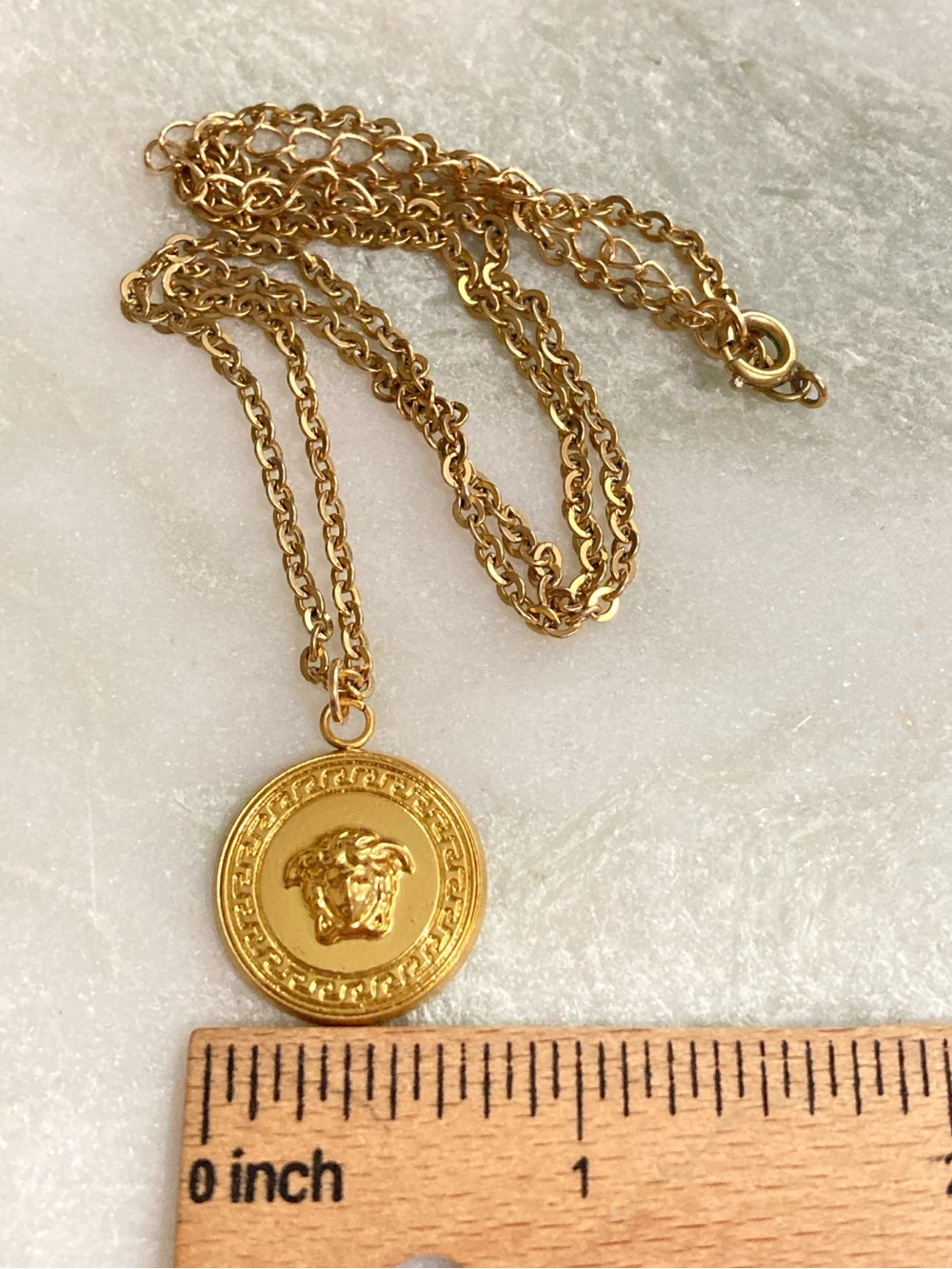 Versace Medusa Button Necklace Upcycled - Picture 5 of 6